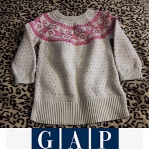 GAP pink and white starry knitted sweater